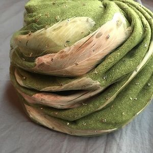 1960s Vintage Christian Dior Green Turban Hat